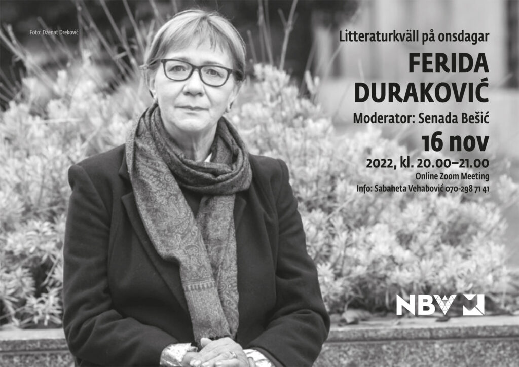 Litteraturkväll på onsdagar: Ferida Duraković (Foto: Dženat Dreković)
