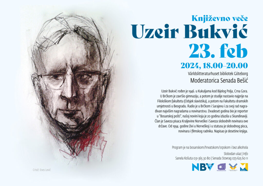 Književno veče s Uzeirom Bukvićem (crtež Enes Lević)